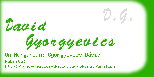david gyorgyevics business card